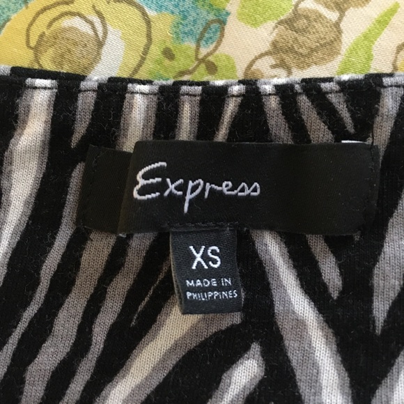 Express Zebra Print Halter Gold Chain Strap Top - Picture 7 of 8